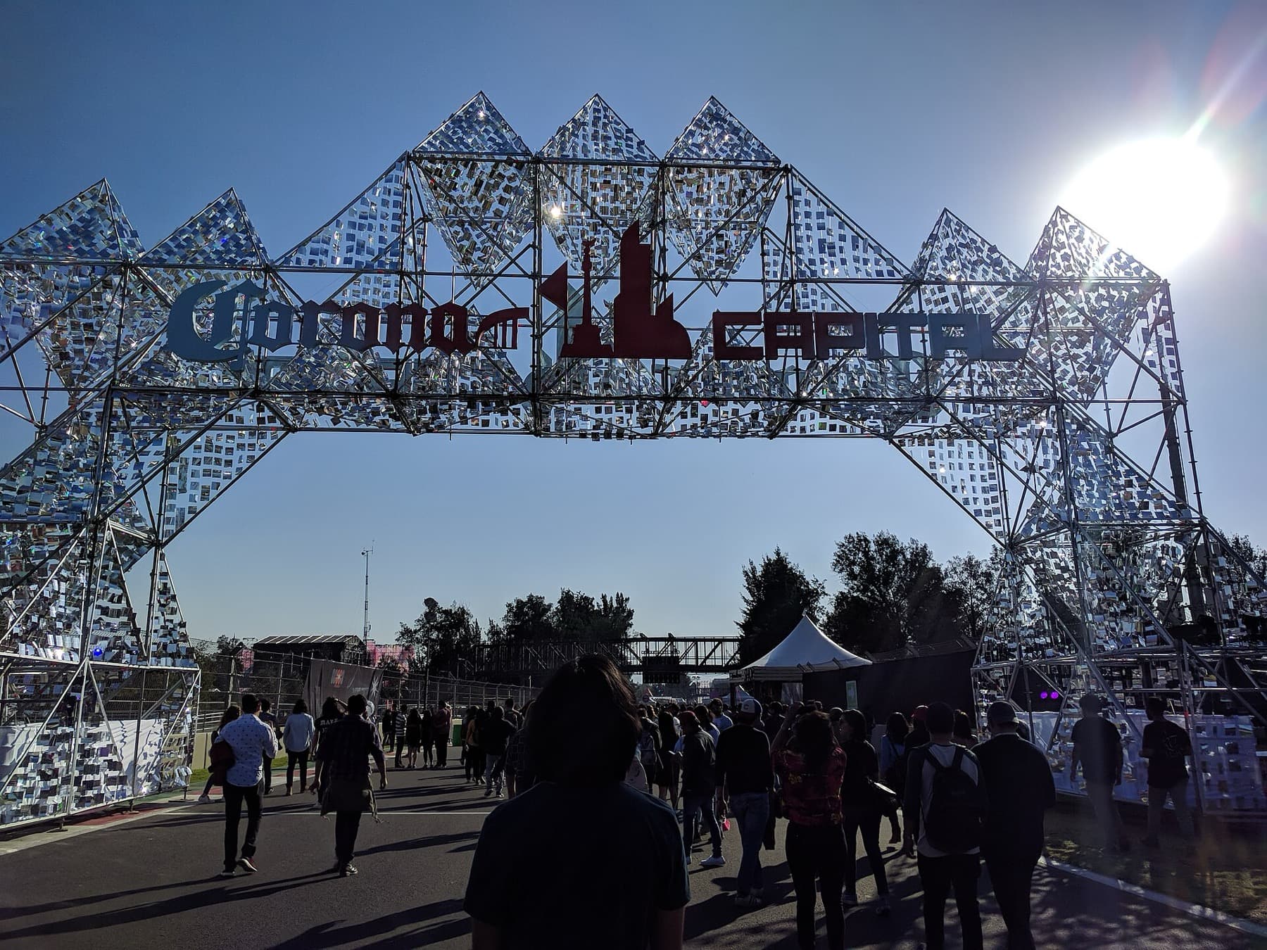 The entrance arch at Corona Capital in the Autódromo Hermanos Rodríguez, Mexico City, on 18 November 2017.