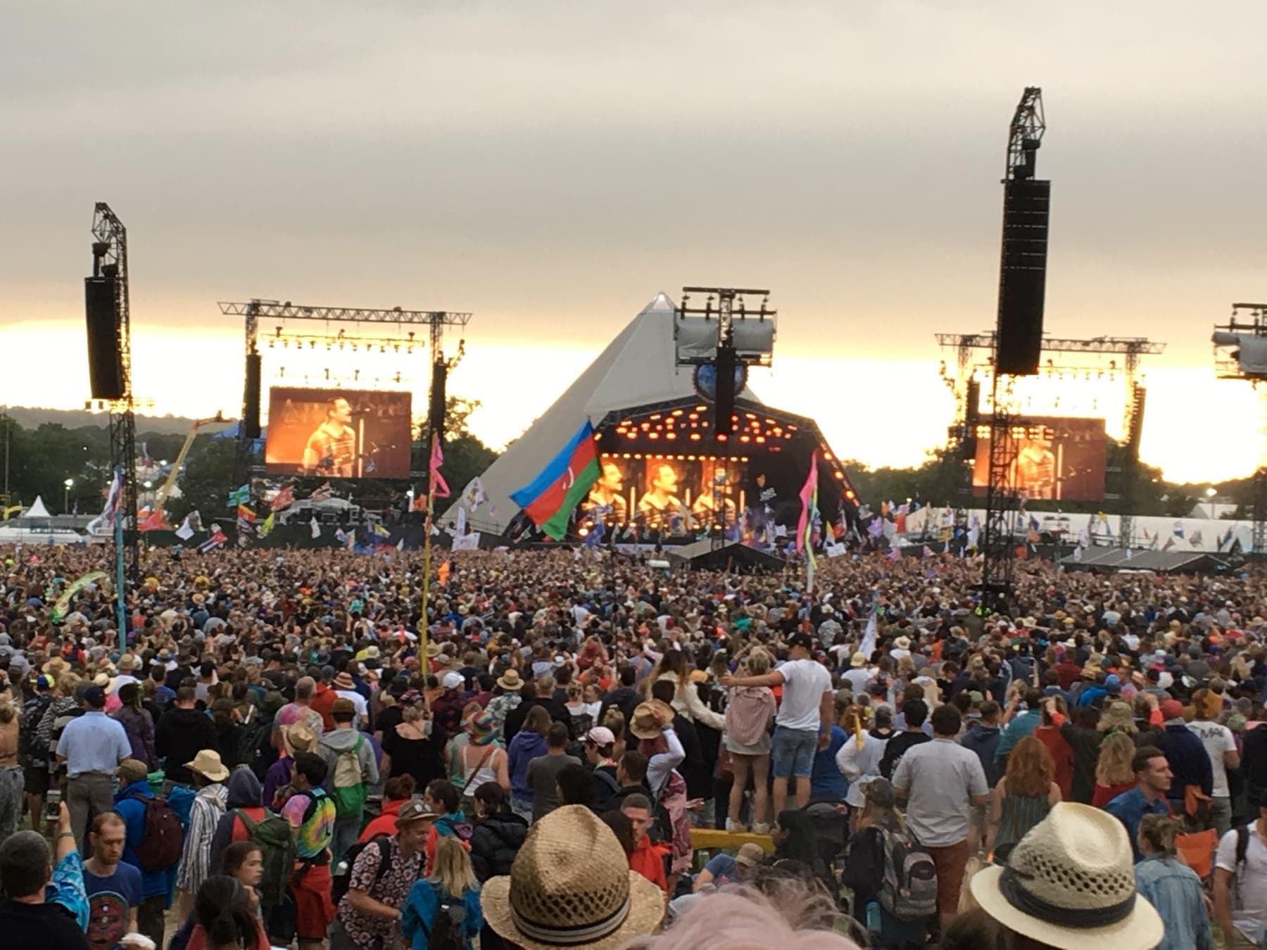 The Pyramid Stage at Glastonbury Festival, Worthy Farm, in June 2019.