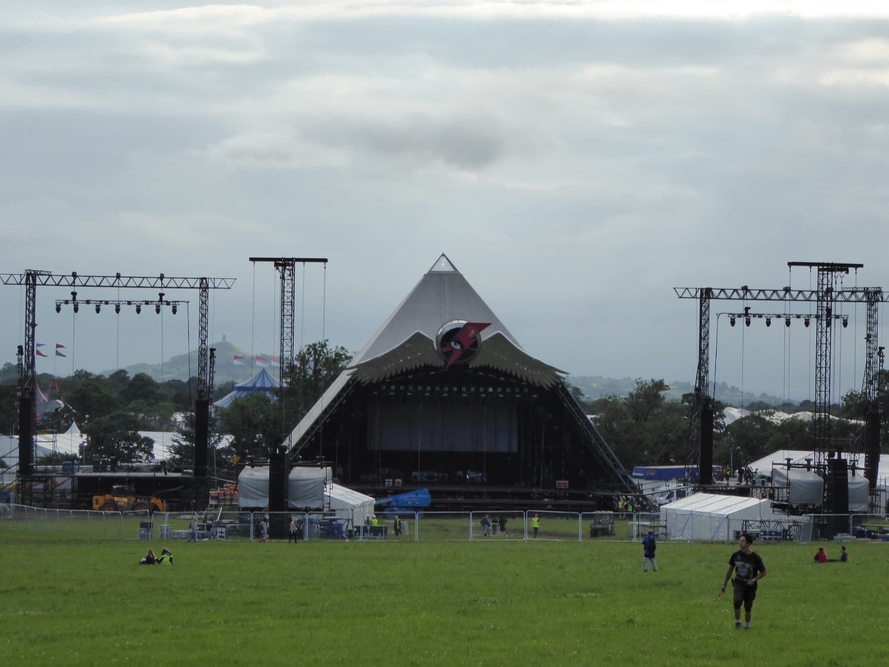 The Pyramid Stage at Worthy Farm, Pilton, photographed on 21 June 2016 in the days around that year's festival. There was no Glastonbury in 2026.