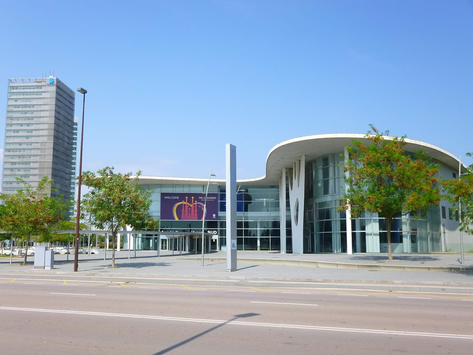 An entrance to the Fira Barcelona Gran Via exhibition centre in L'Hospitalet de Llobregat, photographed in 2014. The venue hosted all of Sónar's music programme in 2026.