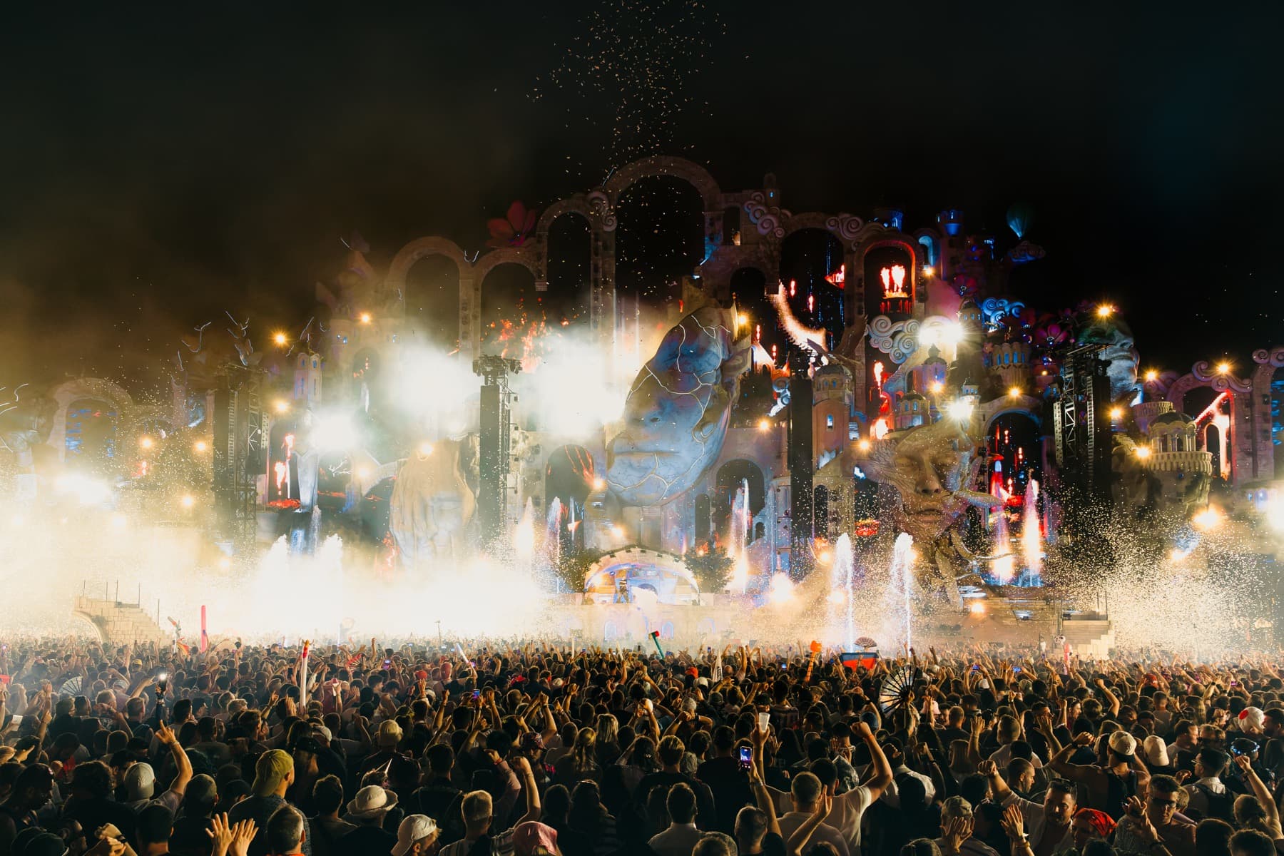 The Mainstage at Tomorrowland in Boom, Belgium, on the night of 18 July 2026, during the first weekend of the edition, according to the photographer's file data.